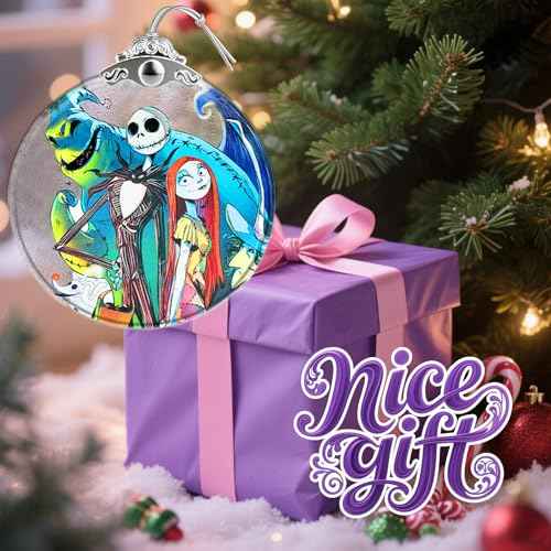 Nightmare Be Christmas Decorations Stained Glass Ornament?Halloween & Christmas Hanging Glass Wall Decor,Christmas Tree Decoration,Xmas Decor,Exchange Present