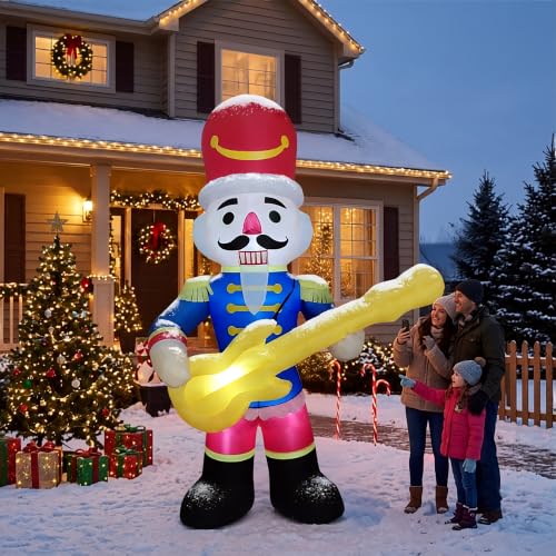 12ft Christmas Inflatable Nutcracker Soldier with LED Lights for Outdoor Yard Decor