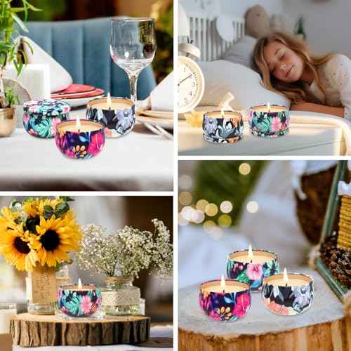 3 Pack Scented Candles Gift, 2.5 oz Aromatherapy Candles for Home Scented, Natural Soy Candles Stress Relief Gift for Women, Portable Small Jar Candles Set Gifts for Christmas, Birthday, Mother's Day