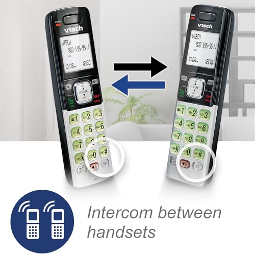 Cordless Phone with Caller ID Call Waiting 2 Handsets Silver Variation of THIS listing