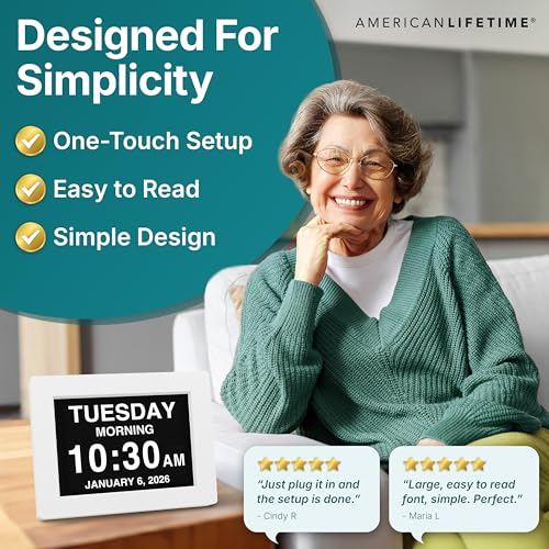 American Lifetime New 2026 Dementia Clock Large Digital for Seniors,