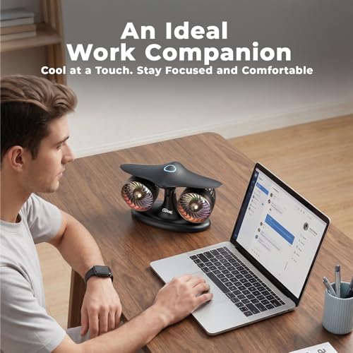Black Jet Engine Desk Fan for Office - Rechargeable Aviation Decor Gift