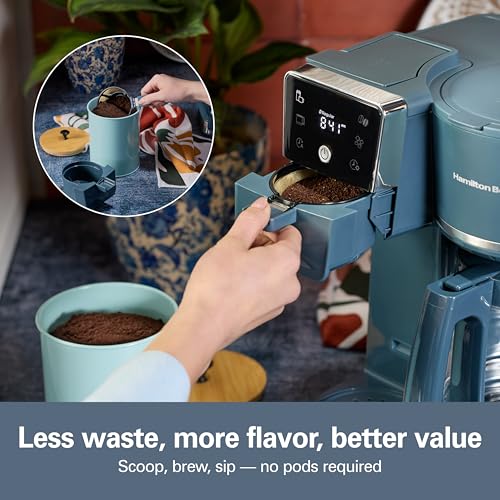2-Way Drip & Single Serve Coffee Maker - 12 Cup, Blue - Kitchen Makeover Collection