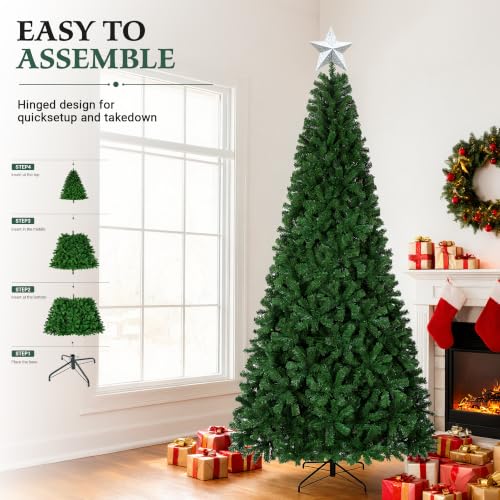6ft Artificial Christmas Tree with 1200+ Branch Tips - Easy Assembly Holiday Decor