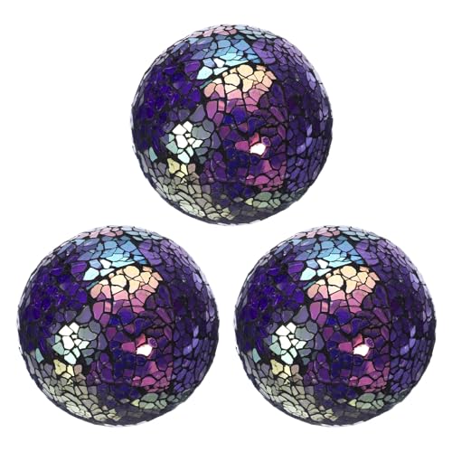 uxcell 3Pcs Decorative Glass Balls 3.15 in Orbs Centerpiece Balls,