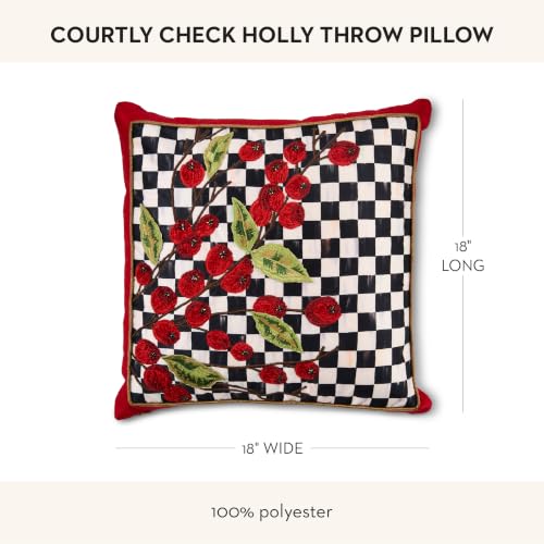 MacKenzie-Childs Courtly Check Holly Throw Pillow 18x18