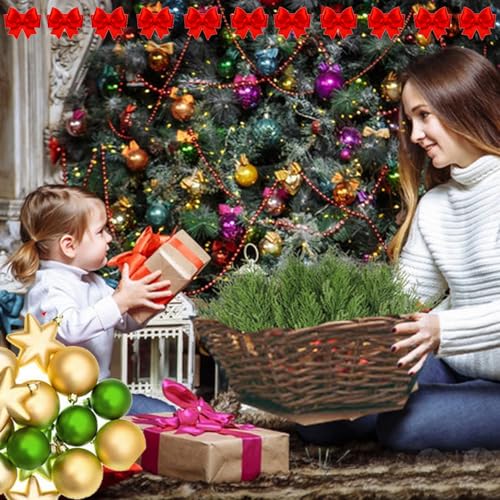 Artificial Pine Branches,30 Pcs Christmas Faux Cedar Stems, Artificial Faux Cedar Branches, Fake Christmas Greenery Pine Picks for Wreath Craft DIY Home Kitchen Decorations