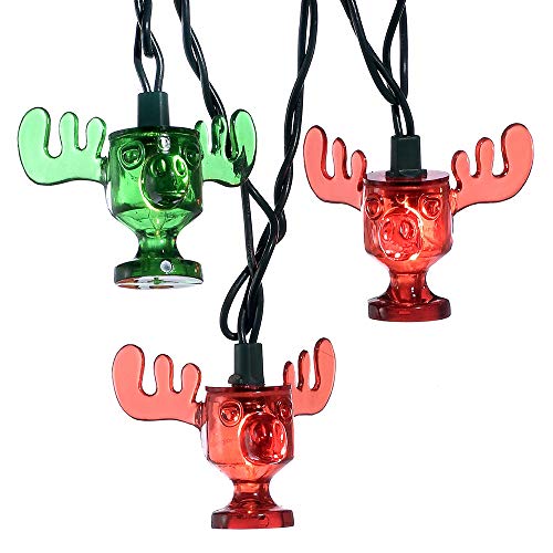 Kurt Adler 10-Light National Lampoon Wally World Moose Mug String Lights, Indoor & Outdoor Holiday Decor