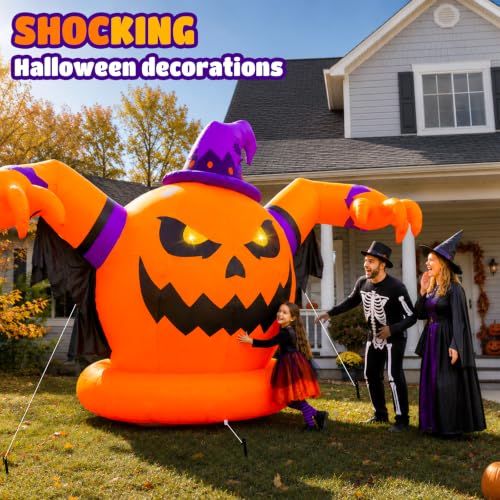 Max Fun 12.2 FT Inflatable Halloween Pumpkin Outdoor Decor - Weatherproof & Automatic Inflation