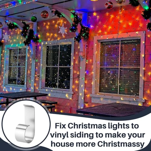 Yookeer 100 Pcs Metal Siding Christmas Light Clips Heavy Duty – No Tools