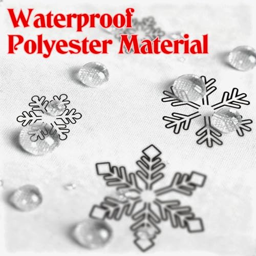 QIALETS 60x120 Inch Christmas Tablecloth, Snowman & Buffalo Plaid Tree Design, Water-Resistant