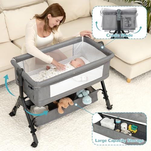 BCOL 3 in 1 Baby Bassinet Bedside Sleeper, Crib for Baby, Adjustable