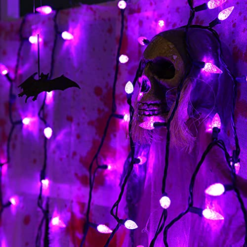 Brizled Purple Halloween Outdoor String Lights, 33 ft, 100 C5 LED (Purple)