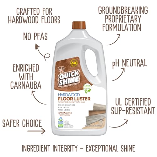 Quick Shine Hardwood Floor Luster 64 oz Pack of 4 - Natural Shine & Scratch Protection