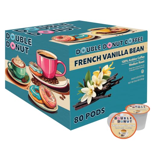 Double Donut French Vanilla Bean Coffee Pods | Medium Roast, 80 Count