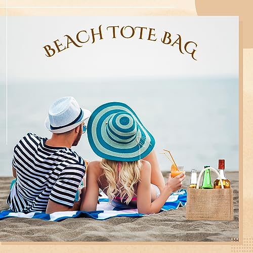 Mini Burlap Tote Bags Set 24 Pcs 9.06 x 6.3 x 5.12 Inches Classic Jute