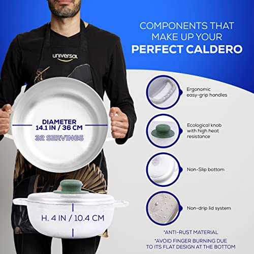 11.6 QT Cast Aluminum Caldero Pot with Lid for Large-Batch Cooking
