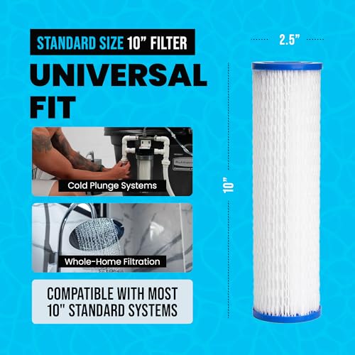 10 Inch Sediment Filter Cartridges 50 Micron for Cold Plunge Baths - 4 Pack