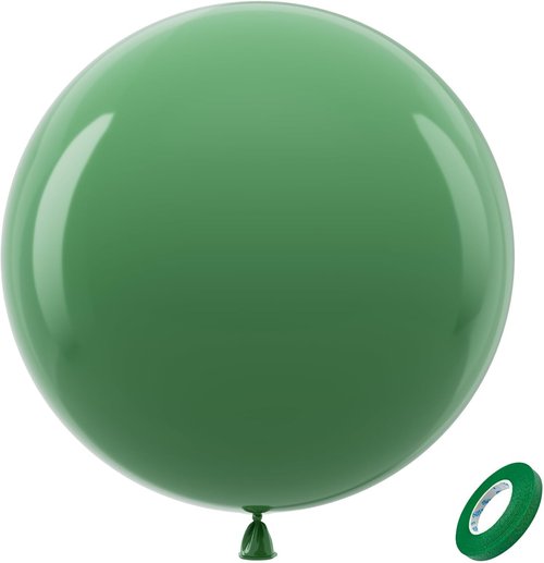Bezente 36-Inch Sage Green Giant Balloons - 8 Pack Jumbo Olive Green Round Latex for Party Decor