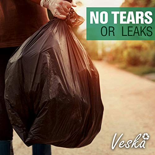 Veska 50 Pack 65 Gallon Heavy Duty Trash Bags for Toter - Extra Large Outdoor Garbage Liners