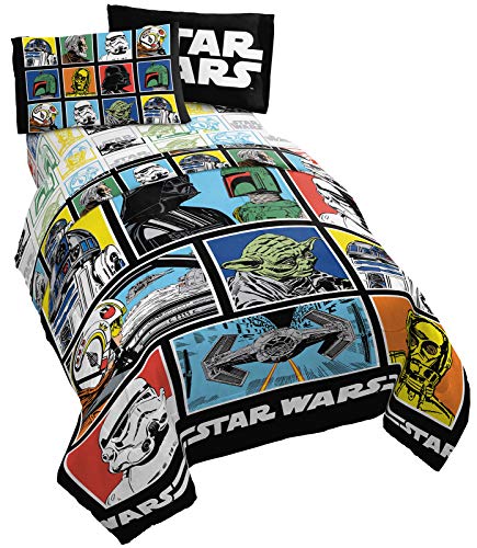 Star Wars Twin Comforter Set - 4 Piece Soft Bedding for Boys