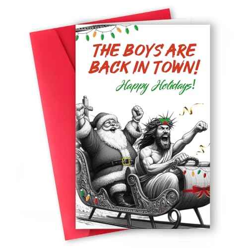 Perfect Christmas Card for Husband, Boyfriend, Dad, or Male Friend ? Humorous Christmas Card for Office Parties, Gag Gifts, and Holiday Decorations ? Unique Satire Greeting for Lighthearted