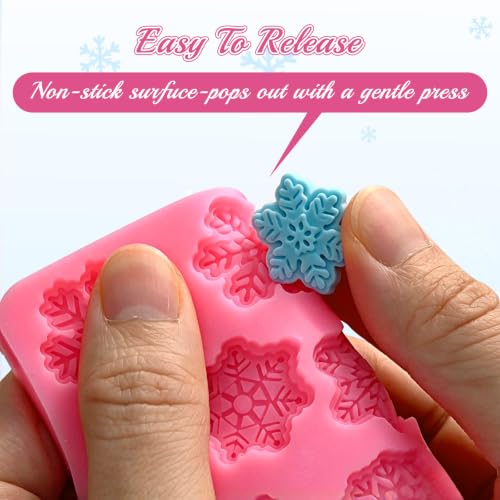SIQINZONGWA 6 Pcs Snowflake Silicone Mold - 3D Snowflake Fondant Molds (Snowflake Variation)