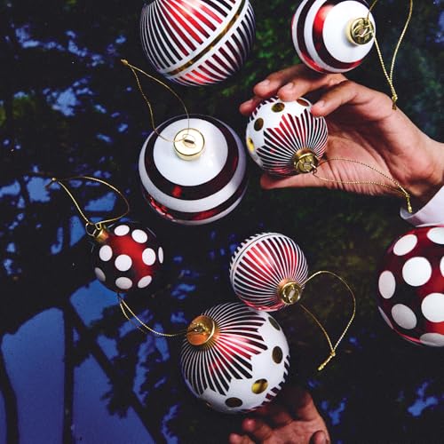 Alessi Christmas Tree Baubles Set of 2 - Blown Glass Holiday Decorations