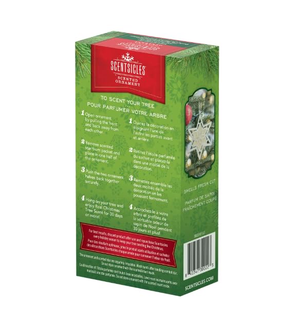 Scentsicles White Winter Fir Scented Christmas Ornament Star - Reusable Holiday Decor
