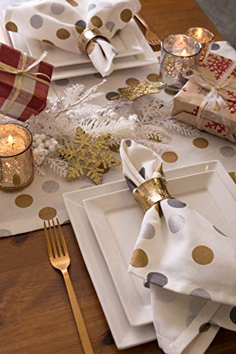 DII Hammered Gold Decorative Napkin Ring Set, 12 Count