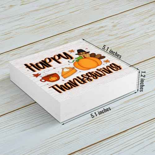 Thanksgiving Decorations Home Farmhouse Decor, Fall Autumn Harvest Pumpkin Retro Wooden Box Sign Kitchen Living Room Office Decor Desk Table Shelf Accessories, Thank You Gifts