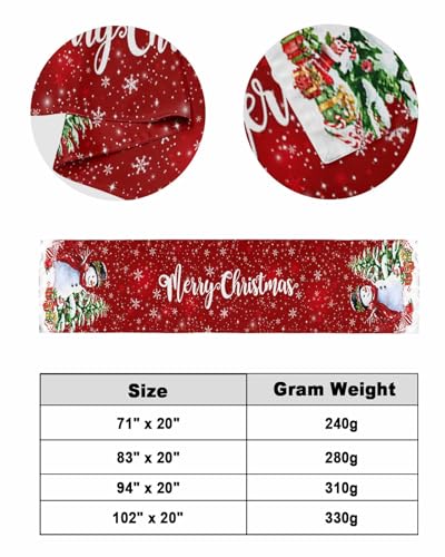 DecorLovee 94x20 Red Christmas Bed Runner for King Size Bed Holiday Decor