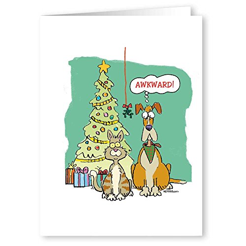 Stonehouse Collection | Funny Dog & Cat Christmas Cards - Awkward