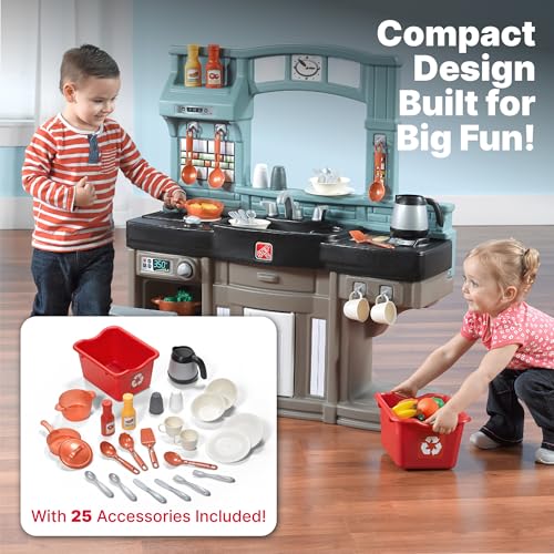 Kids Kitchen Playset with Lights & Sounds - Best Chefs Indoor Outdoor Toy Kitchen - 25 Accessories, Toddler Role Play - Variation of Best Chefs Kitchen