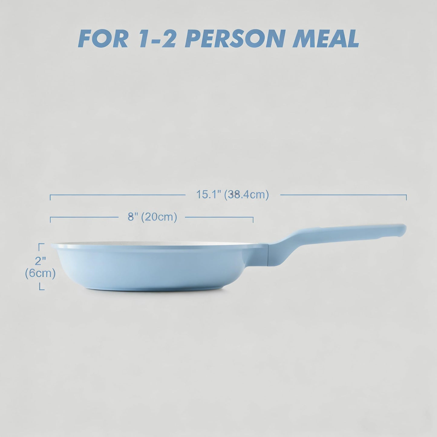 SENSARTE Nonstick Ceramic Frying Pan 8-Inch, Healthy Non Toxic Skillet, Induction Compatible Omelet Pan with Heat Resistant Handle, PFAS-Free, Blue