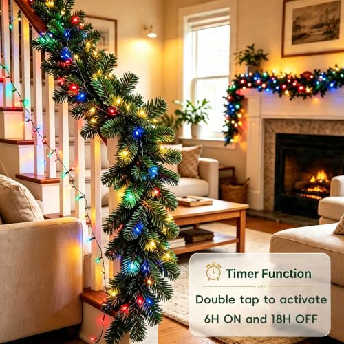 RPGT 500 LED Christmas String Lights 172ft Multicolor; 12 Modes, Plug-in
