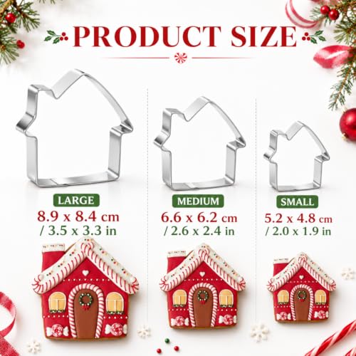 Stainless Steel Gingerbread House Cookie Cutter Set (3 pc) - Crethinkaty