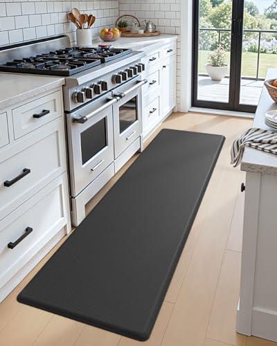 Anti Fatigue Kitchen Floor Mat Cushioned Runner 70x20 Black - Durable & Waterproof