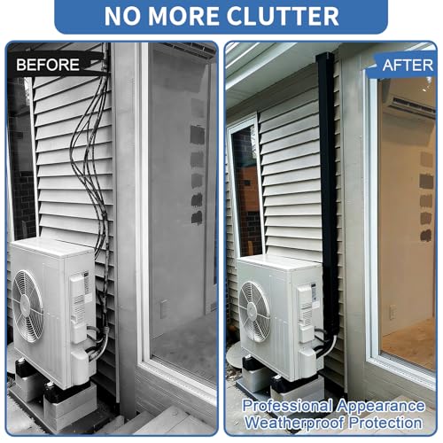 Moxweyeni Black Metal Line Set Cover Kit - 4x3 inch x 40 inches, 5 Pack for AC & Heat Pumps