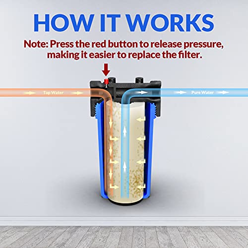 SimPure DB10P 10-Inch x 4.5-Inch Whole House Sediment Water Filter Housing - Pack of 1