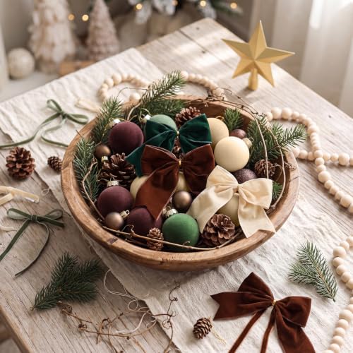 Soulchen Neutral Christmas Ornaments Set - 75 Pcs Rustic Holiday Decor