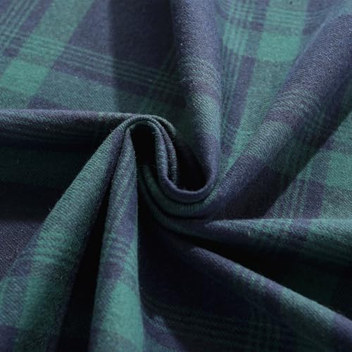 ZIQINPSQ British Style Plaid Fabric Tablecloth - Blue & Green, 55"x120"