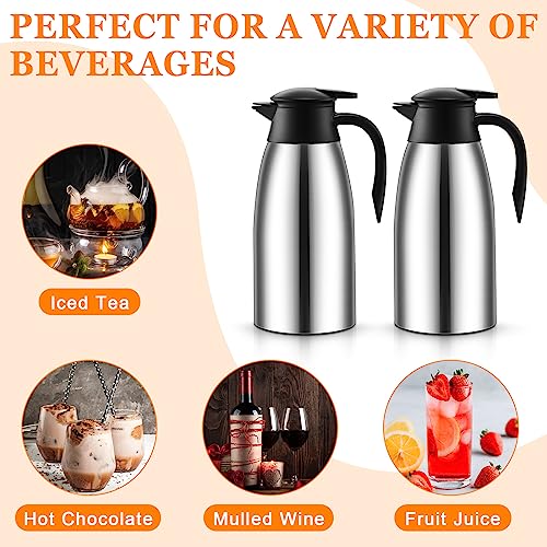 Insulated 68 oz Stainless Steel Coffee Carafe Set - Silver, 2 Pieces