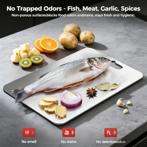 BTHW Titanium Cutting Board Set of 3 - XL 16" x 11" Double-Sided Non-Toxic Kitchen Chopping Boards