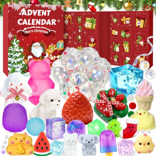 Squishy Advent Calendar 2026 with 24 Surprise Toys – Fidget Christmas Countdown
