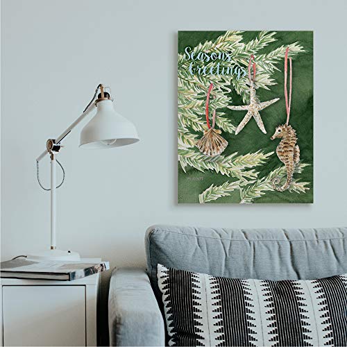 Nautical Christmas Tree Wall Art - 30 x 40 Inch Coastal Holiday Canvas with Seashells, Festive Nautical Decor, Includes Variation: 40"L x 30"W