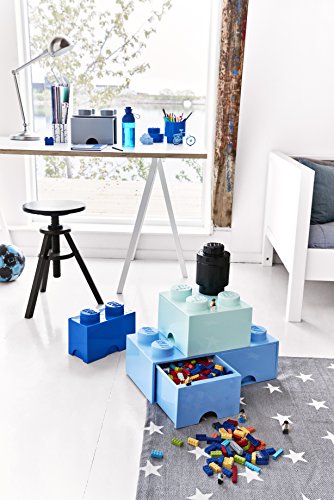 Dark Green LEGO Brick Drawer with 8 Knobs & 2 Stackable Drawers