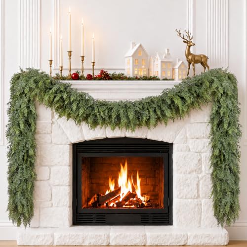 TOWPONICS 9FT Real Touch Cedar Garland - Greenery Christmas Decoration (Variation: 9FT / 1)