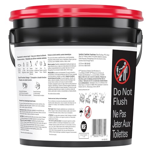 WypAll PowerClean ProScrub Heavy Duty Wet Towels with Bucket Included, 75 Sheets per Container