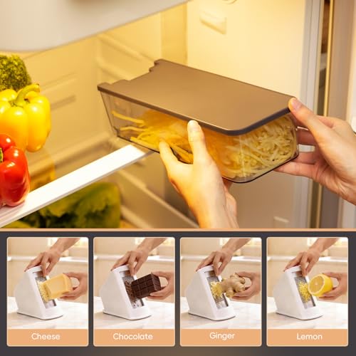 Mandoline Slicer for Kitchen Food Prep - Gray + White Adjustable Thickness
